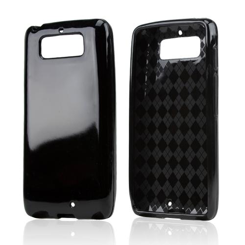 Black (Argyle Interior) Crystal Silicone Skin Case for Motorola Droid Mini