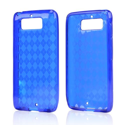Argyle Blue Crystal Silicone Skin Case for Motorola Droid Mini