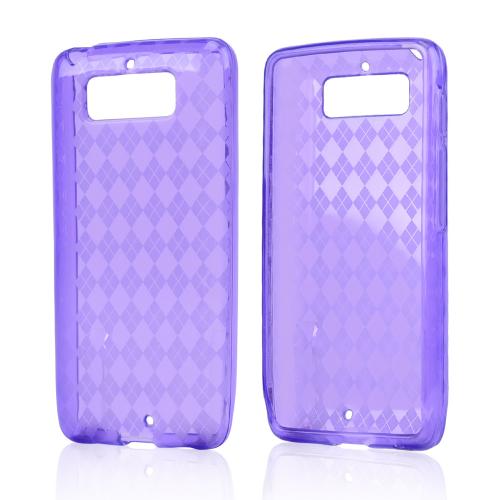 Argyle Purple Crystal Silicone Skin Case for Motorola Droid Mini