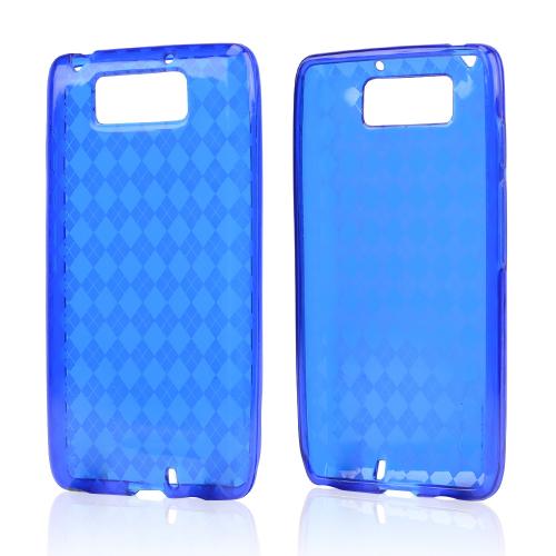 Argyle Blue Crystal Silicone Skin Case for Motorola Droid Ultra/ Droid MAXX