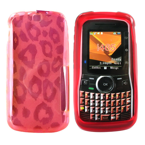Motorola Clutch I465 Crystal Gel Silicone Case - Leopard Print on Transparent Red Motorola Clutch I465 Crystal Gel Silicone Case - Leopard Print on Transparent Red