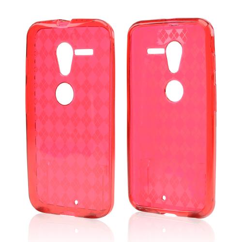Argyle Red Crystal Silicone Skin Case for Motorola Moto X(2013 1st Gen)