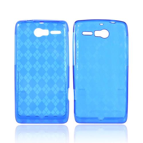 Motorola Droid RAZR M Crystal Silicone Case - Argyle Blue