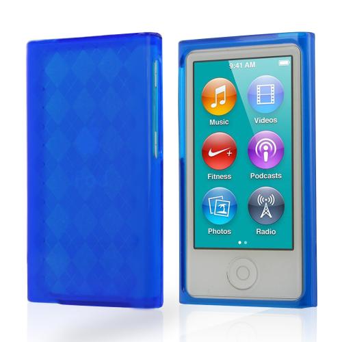 Blue Argyle Crystal Silicone Case for Apple iPod Nano 7