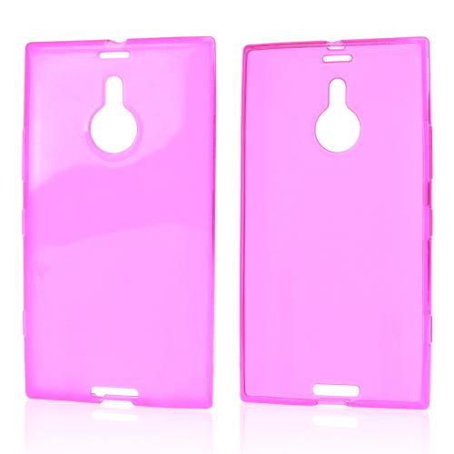 Hot Pink/ Frosted Crystal Silicone Skin Case for Nokia Lumia 1520