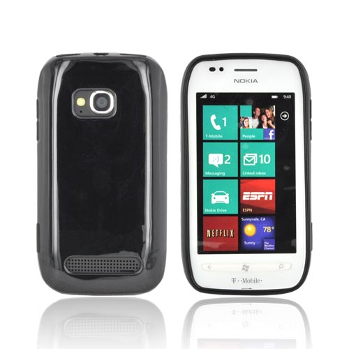 Nokia Lumia 710 Crystal Silicone Case - Black (Argyle Interior)