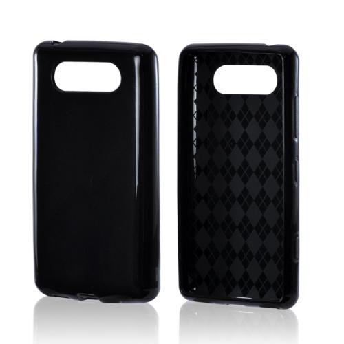 Black (Argyle Interior) Crystal Silicone Case for Nokia Lumia 820