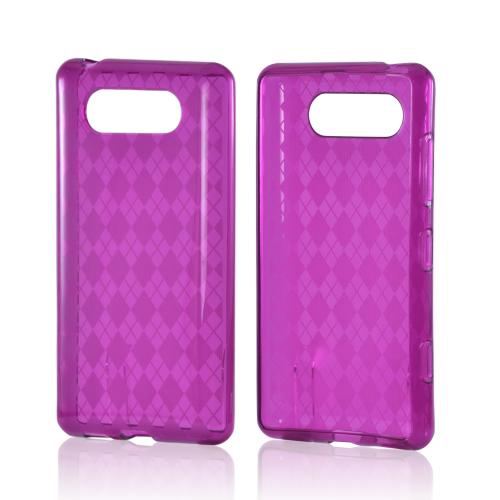 Purple Argyle Crystal Silicone Case for Nokia Lumia 820