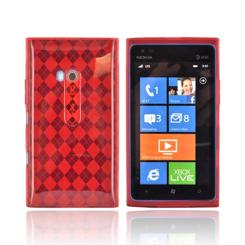 Nokia Lumia 900 Crystal Silicone Case - Argyle Red