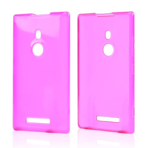 Hot Pink/ Frost Crystal Silicone Skin Case for Nokia Lumia 925