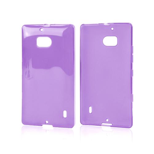 Purple/ Frost Crystal Silicone Skin Case for Nokia Lumia Icon