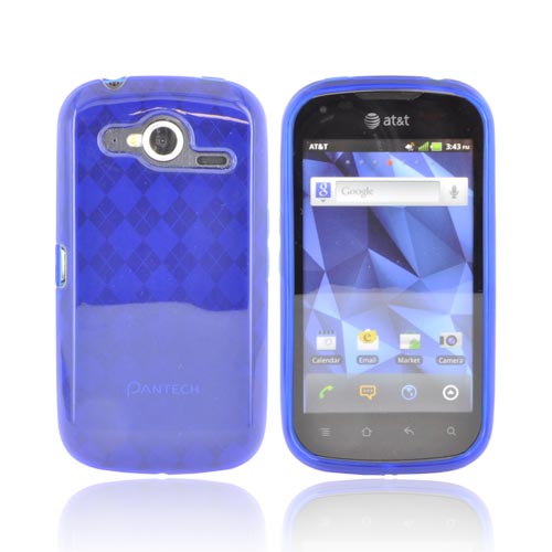 Pantech Burst 9070 Crystal Silicone Case - Argyle Blue
