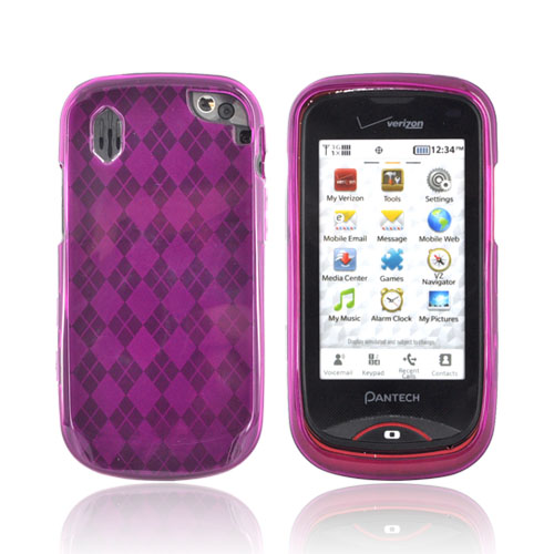 Pantech Hotshot Crystal Silicone Case - Argyle Magenta
