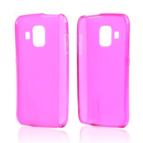 Hot Pink Crystal Silicone Case w/ Frosted Back for Pantech Perception