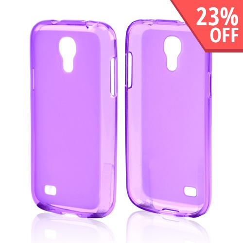 Purple Frosted Back Crystal Silicone Skin Case for Samsung Galaxy S4 Mini