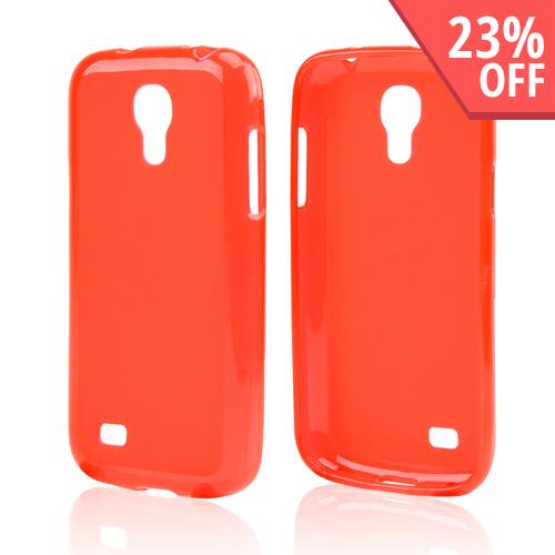 Red Frosted Back Crystal Silicone Skin Case for Samsung Galaxy S4 Mini