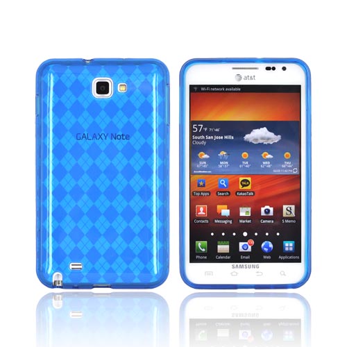 Samsung Galaxy Note Crystal Silicone Case - Argyle Blue