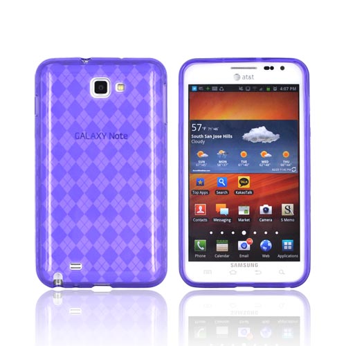 Samsung Galaxy Note Crystal Silicone Case - Argyle Purple