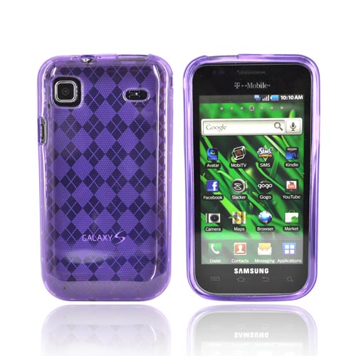 Samsung Vibrant/Galaxy S 4G Crystal Silicone Case - Argyle Purple