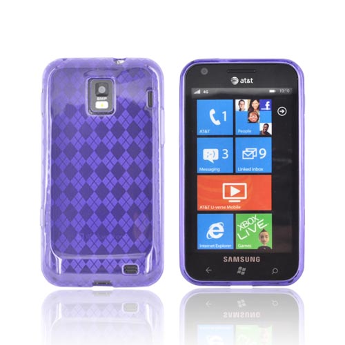 Samsung Focus S i937 Crystal Silicone Case - Argyle Purple