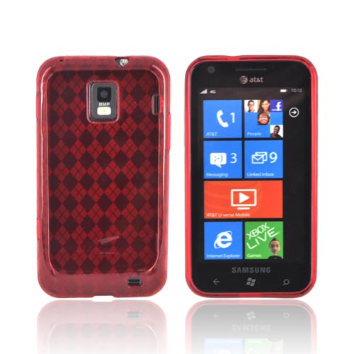 Samsung Focus S i937 Crystal Silicone Case - Argyle Red