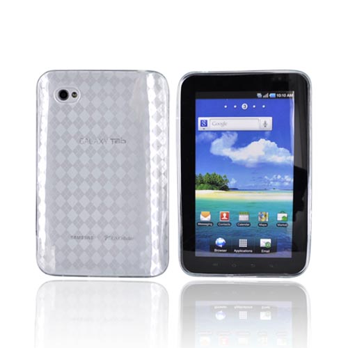 Samsung Galaxy Tab P1000 Crystal Silicone Case - Argyle Clear