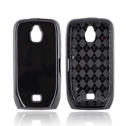 Samsung Exhibit T759 Crystal Silicone Case - Black (Argyle Interior)