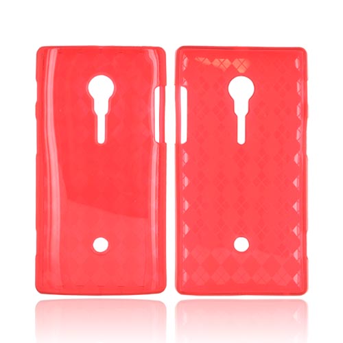Sony Xperia Ion T28i Crystal Silicone Case - Argyle Red
