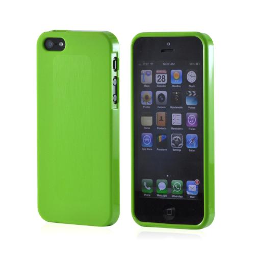 Lime Green Super Premium Anti-Slip Crayon Series Crystal Silicone Case for iPhone 5/5S