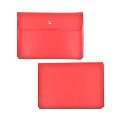 Original Swiss Leatherware Motorola Xoom Leather Stand Case w/ Magnetic Closure - Red