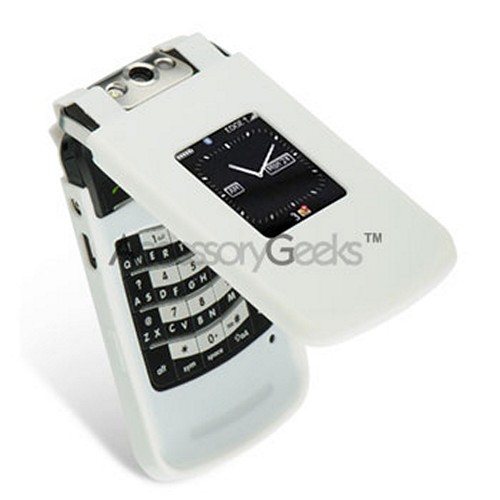 Blackberry Pearl Flip 8220 Silicone Case, Rubber Skin - Solid White