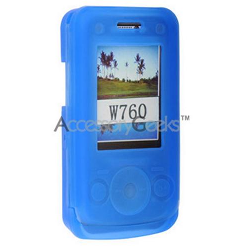 Sony Ericsson W760 Walkman Silicone Case, Rubber Skin - Blue