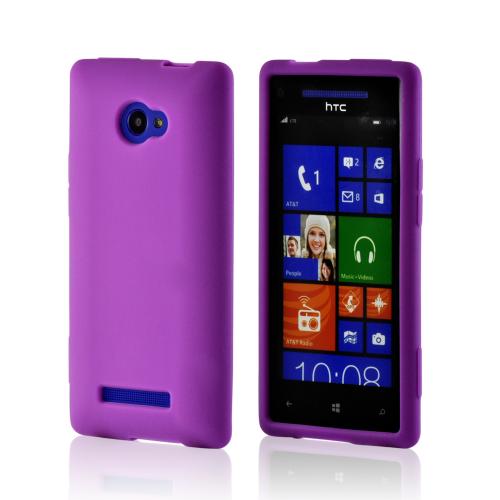 Purple Silicone Case for HTC 8X