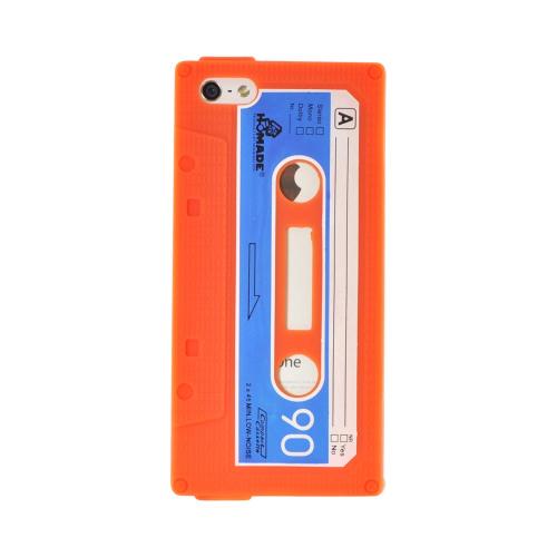 Apple iPhone 5/5S Silicone Cassette Tape Design Case - Orange