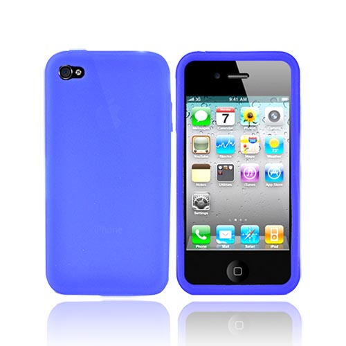 Apple iPhone 4 Silicone Case, Rubber Skin - Blue