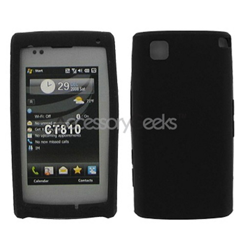 LG Incite CT810 Silicone Case, Rubber Skin - Black