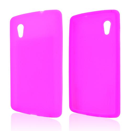 Hot Pink Silicone Skin Case for LG Google Nexus 5