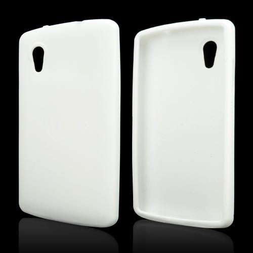 White Silicone Skin Case for LG Google Nexus 5
