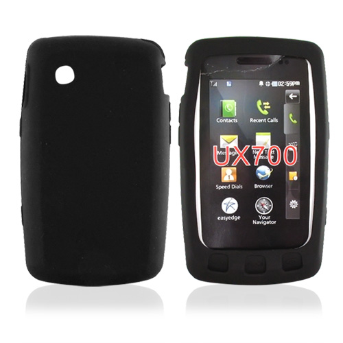 LG Bliss UX700 Silicone Case, Rubber Skin - Black