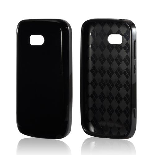 Black (Argyle Interior) Crystal Silicone Case for Nokia Lumia 822