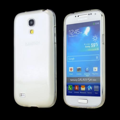 Clear w/ Frosted Back Crystal Silicone Skin Case for Samsung Galaxy S4 Mini