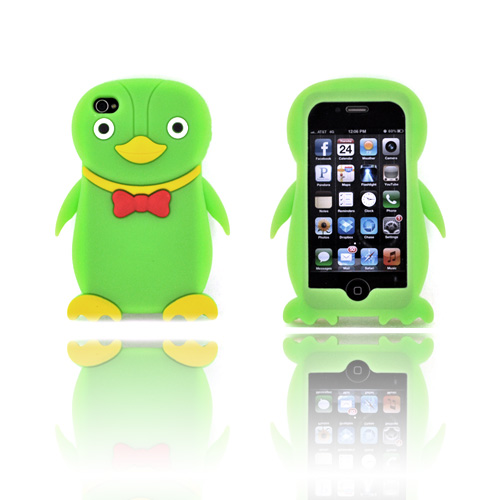 AT&T/ Verizon Apple iPhone 4, iPhone 4S Silicone Case - Neon Green Duck