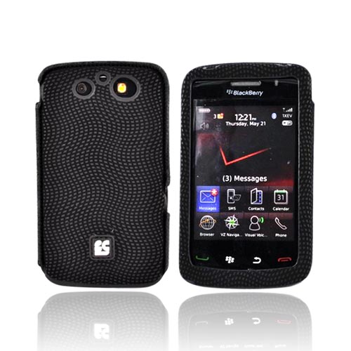 Blackberry Storm 2 9550 Eno-Case Soft Leather Textured Case w/ Small Square Designs - Black