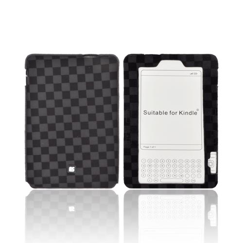 Amazon Kindle 2 Stretchy Eno-Case - Black Checkers