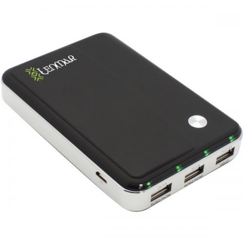 LENMAR PPW11000U 11,000mAh Helix Portable Power Pack with 3 USB Ports for Mobile Phones & Tablets (Black)