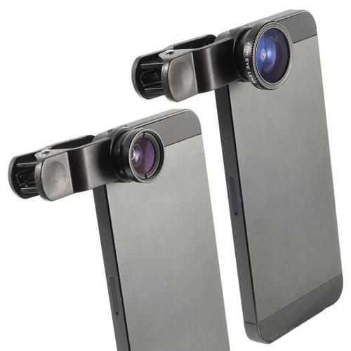 3-in-1 Camera Clip Lens Kit w/ Wide Angle Macro & Fisheye