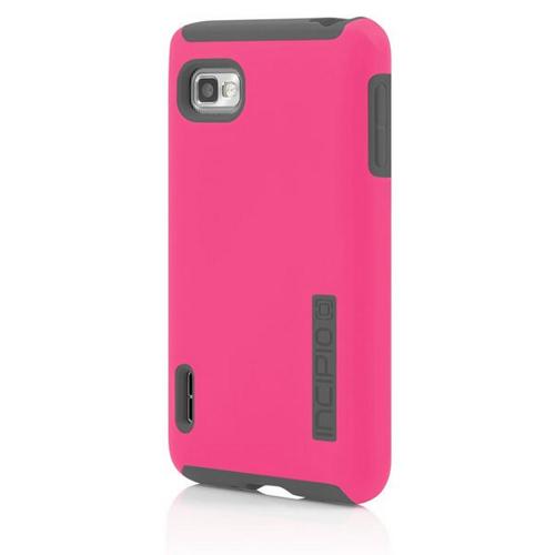 Incipio Hot Pink/ Gray Dual PRO Series Rubberized Hard Case on Silicone for LG Optimus F3 - LGE-199