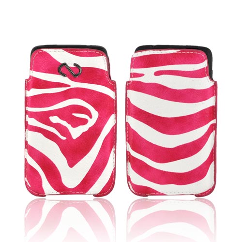 Naztech Safari Universal Vertical Leather Pouch - Hot Pink Panther on White (PUTS)