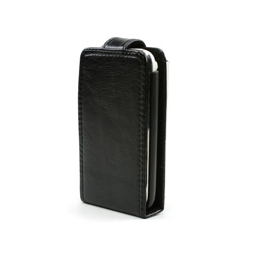 Premium Apple iPhone 3G Book-Type Vertical Leather Pouch w/ Pre-Installed Holster - Black