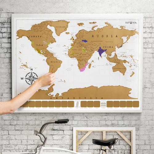 Travel Scratch World Map (34x20 inch) - Track Places Where You've Been To!